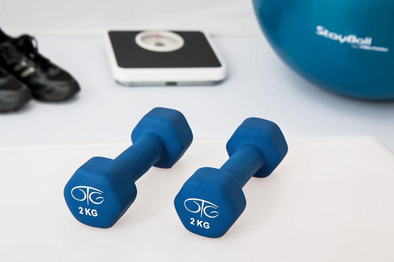 A range of exercise equipment and accessories